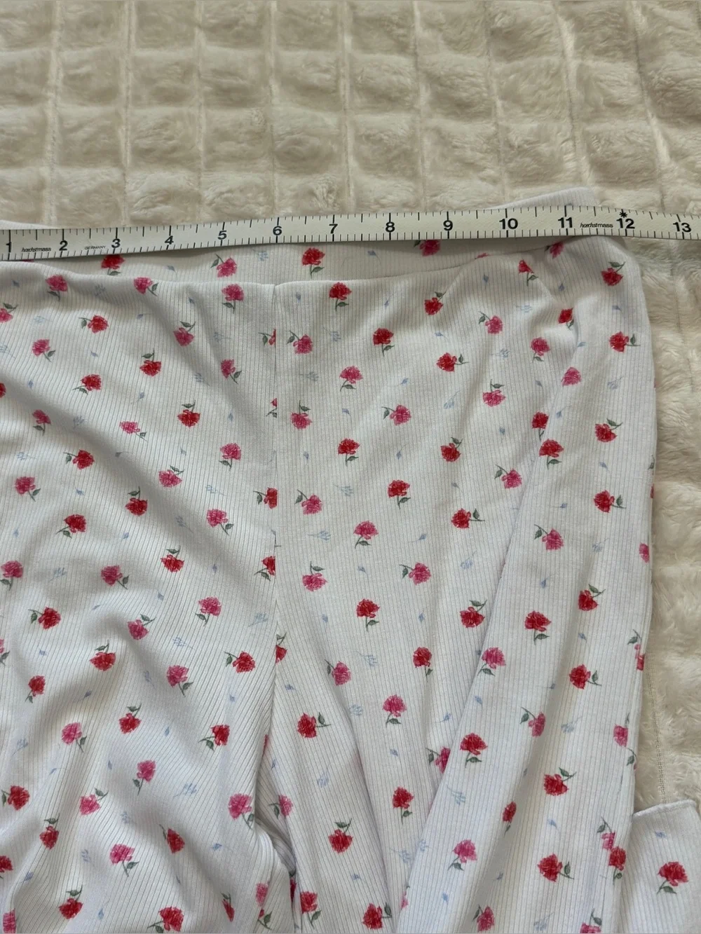 White Fox XS White Floral Roses Pajama Set ~ Cami Tank Lace Trim & Pants
